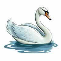 cisne 2d dibujos animados vector ilustración en blanco antecedentes Hola foto