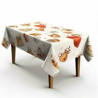 Tablecloth 2d cartoon illustraton on white background high photo