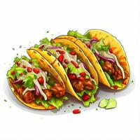 Tacos 2d vector illustration cartoon in white background h photo