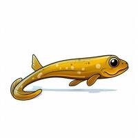 Tadpole 2d cartoon vector illustration on white background photo