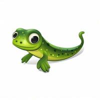 Tadpole 2d cartoon vector illustration on white background photo