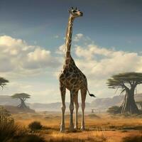 Tallest land animal with a long slender neck photo