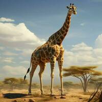 Tallest land animal with a long slender neck photo
