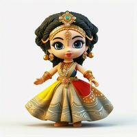 Tanjore doll 2d cartoon illustraton on white background hi photo