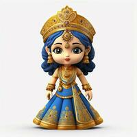 Tanjore doll 2d cartoon illustraton on white background hi photo