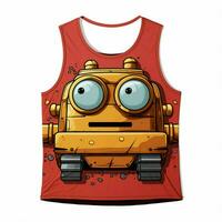 Tank top 2d cartoon vector illustration on white backgroun photo