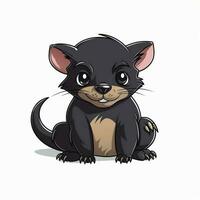 Tasmanian devil 2d cartoon vector illustration on white ba photo