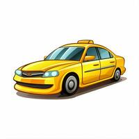 Taxi 2d dibujos animados vector ilustración en blanco antecedentes Hola foto