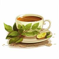 Tea 2d cartoon vector illustration on white background hig photo