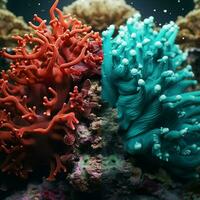 verde azulado vs coral alto calidad foto
