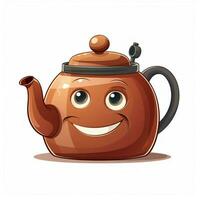 Teapot 2d cartoon vector illustration on white background photo