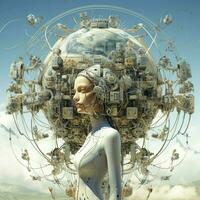 Techno-Surrealism Fuse elements of technology and surreali photo