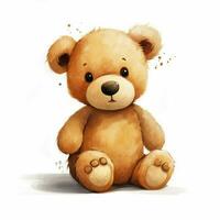 Teddy bear 2d cartoon illustraton on white background high photo