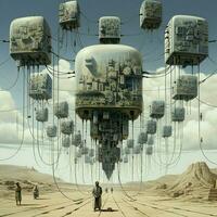 Techno-Surrealism Fuse elements of technology and surreali photo