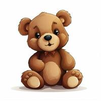 Teddy bear 2d cartoon vector illustration on white backgro photo