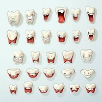 Teeth 2d cartoon vector illustration on white background h photo