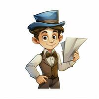 Telegram 2d cartoon vector illustration on white backgroun photo