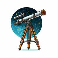 Telescope 2d cartoon vector illustration on white backgrou photo