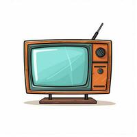 Television 2d cartoon vector illustration on white backgro photo