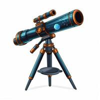 Telescope 2d cartoon vector illustration on white backgrou photo