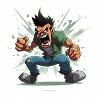 Temper 2d cartoon vector illustration on white background photo