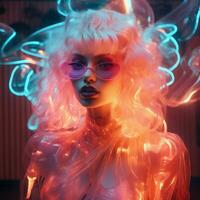 el magia de neones etéreo resplandor foto