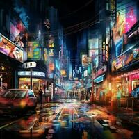 The neon symphony of urban nightlife photo