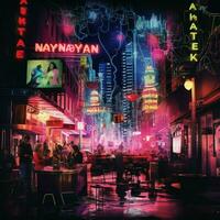 The neon symphony of urban nightlife photo