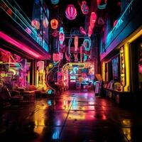 The vibrant world of neons luminous embrace photo