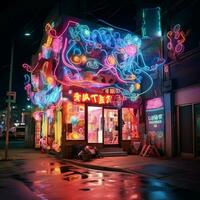 The vibrant world of neons luminous embrace photo