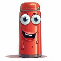 Thermos 2d cartoon illustraton on white background high qu photo