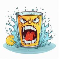 Thirst 2d cartoon vector illustration on white background photo