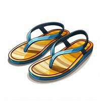 Thong Sandal 2d cartoon illustraton on white background hi photo