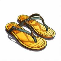 Thong Sandal 2d cartoon illustraton on white background hi photo