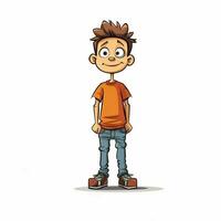 Thin 2d cartoon vector illustration on white background hi photo