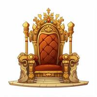 Throne 2d cartoon vector illustration on white background photo