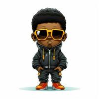 Thug 2d cartoon vector illustration on white background hi photo