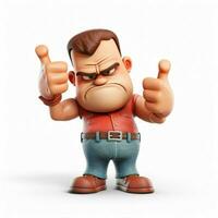 Thumbs Down 2d cartoon illustraton on white background hig photo