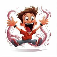 Tickle 2d cartoon vector illustration on white background photo