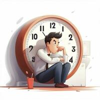 Time-out 2d cartoon vector illustration on white backgroun photo