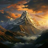 Timeless beauty of a majestic mountain range photo