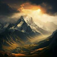 Timeless beauty of a majestic mountain range photo