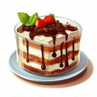 Tiramisu 2d vector illustration cartoon in white backgroun photo