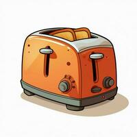 Toaster 2d cartoon illustraton on white background high qu photo