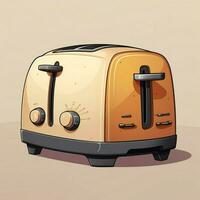 Toaster 2d cartoon illustraton on white background high qu photo