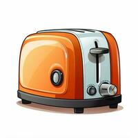 Toaster 2d cartoon illustraton on white background high qu photo