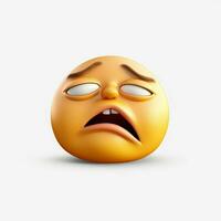 Tired Face emoji on white background high quality 4k hdr photo