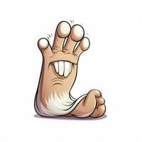 Toenail 2d cartoon vector illustration on white background photo