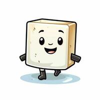 Tofu 2d vector illustration cartoon in white background hi photo