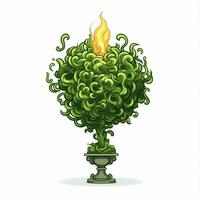 Topiary Torch 2d cartoon vector illustration on white back photo